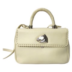 1990s Barry Kieselstein Cord Beige leather Hand Bag New Never Used