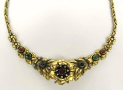 Alfred Philippe Trifari Pave Floral Trembler Necklace 1939
