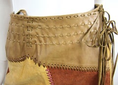 Vintage 1960s Char Leather Wrap Boho Festival Skirt