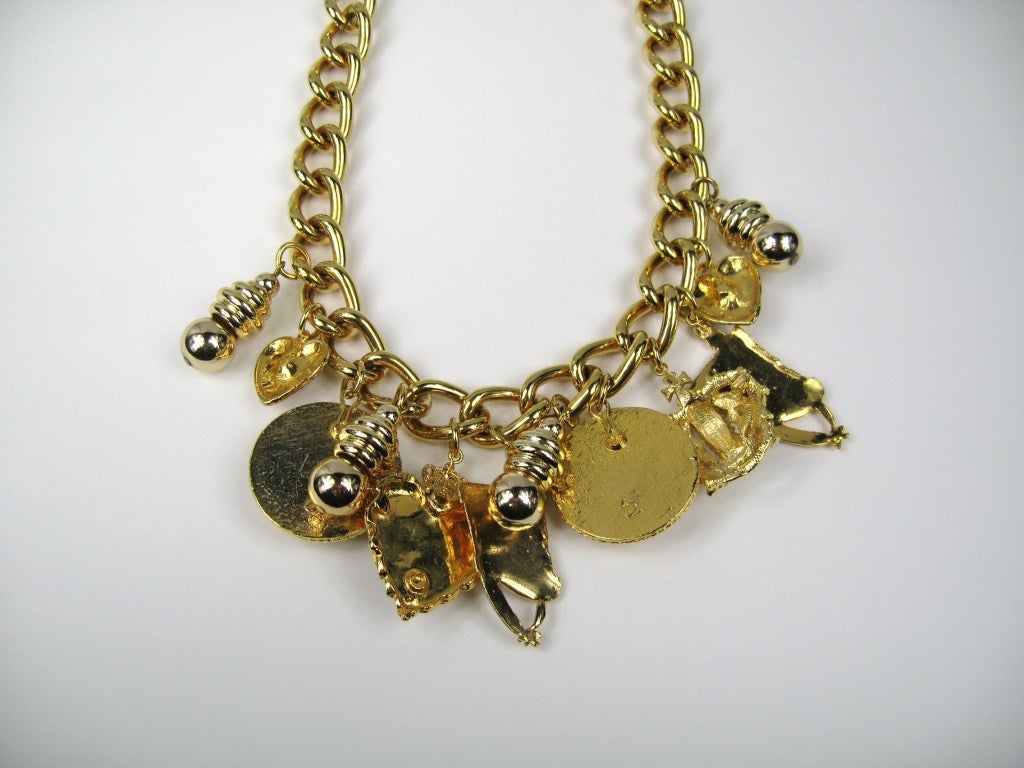 Karl Lagerfeld Chunky Charm Necklace 1990s Never Worn  1