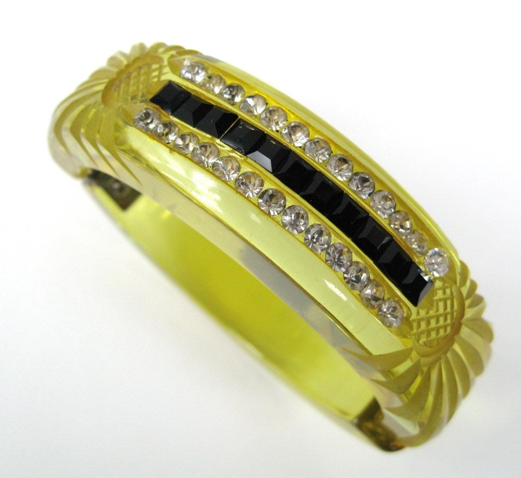 bakelite bracelet with rhinestones