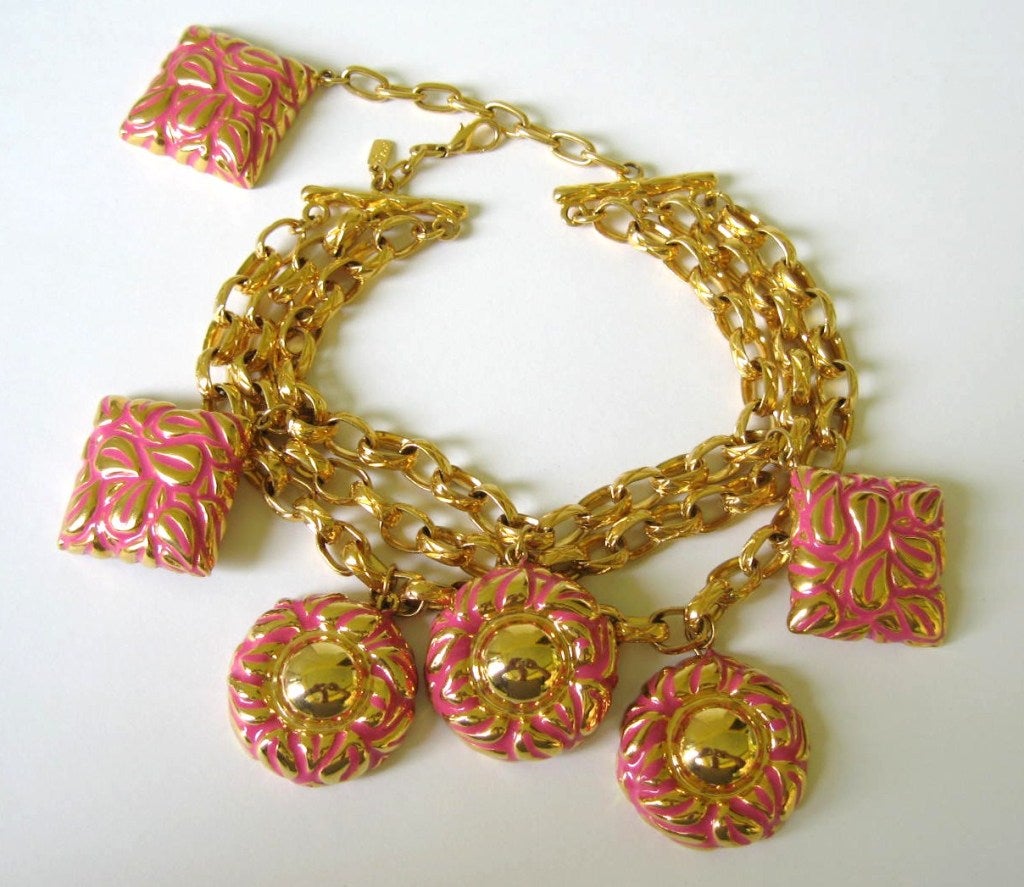 pink bib necklace