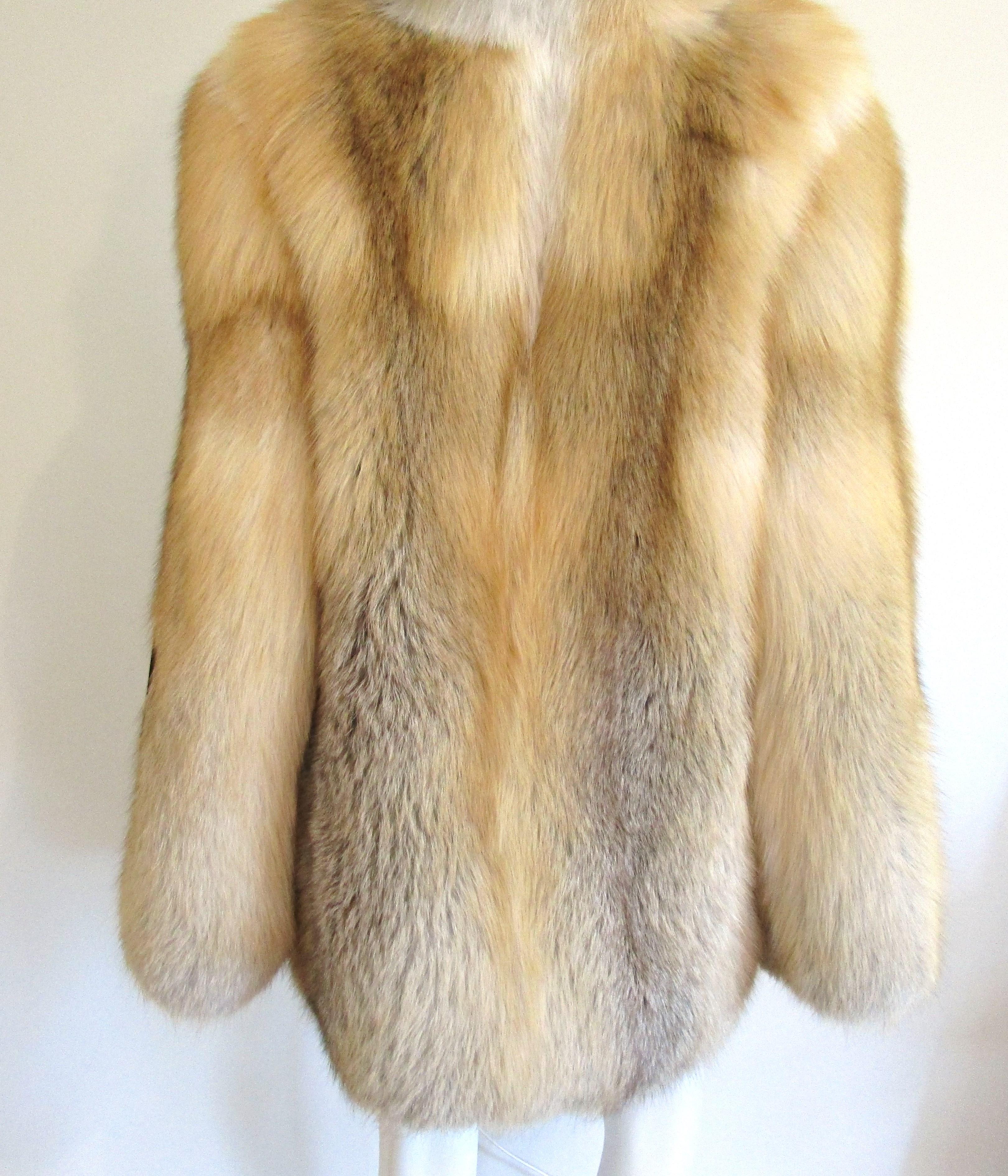 Natural Red Hooded Fox Mailon Coat / Parka / Jacket  Unisex  3
