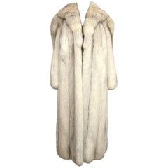 Vintage Stunning  Full Length Silver Fox Coat 