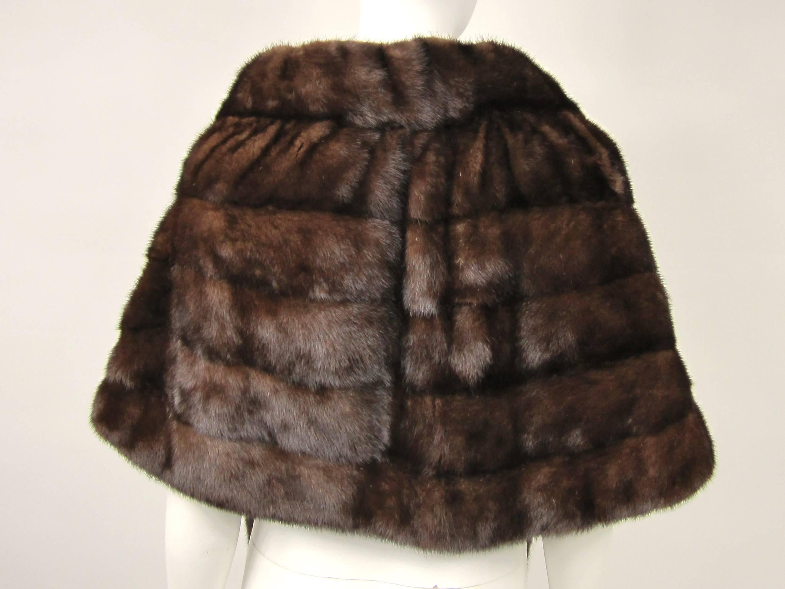 Black Vintage Dark Ranch Mink 1960s Stole - shawl