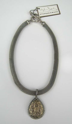 Stephen Dweck Collar de plata de ley Topacio floral Intagalio Años 90