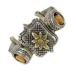 Stephen Dweck Bracelet en or 18 carats et argent sterling avec citrine, années 1990