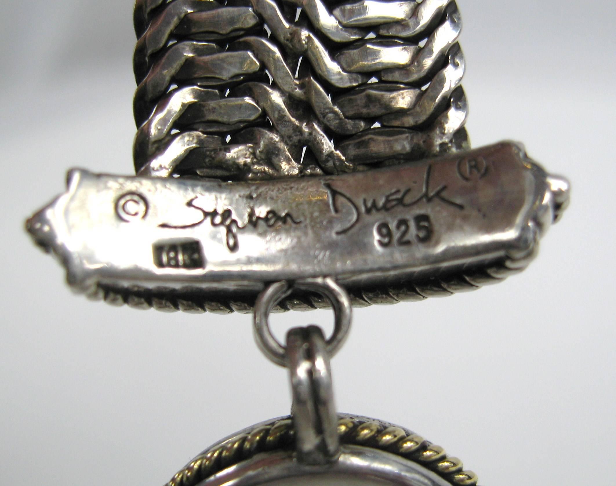 Oval Cut Stephen Dweck 18K Gold & Sterling Silver Bracelet Citrine 1990s For Sale