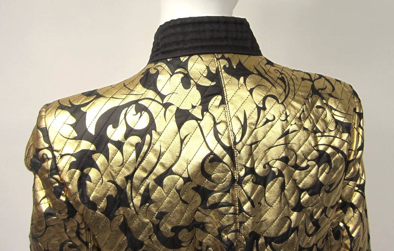 Yves Saint Laurent Gold Black Silk Evening Jacket 42- 1990s YSL  1