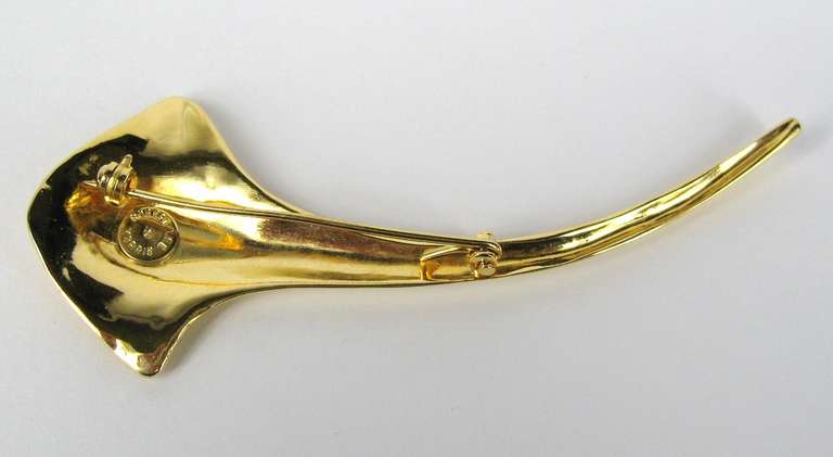 1990s Robert Lee Morris String Ray Brooch Pin New Never worn  In New Condition In Wallkill, NY