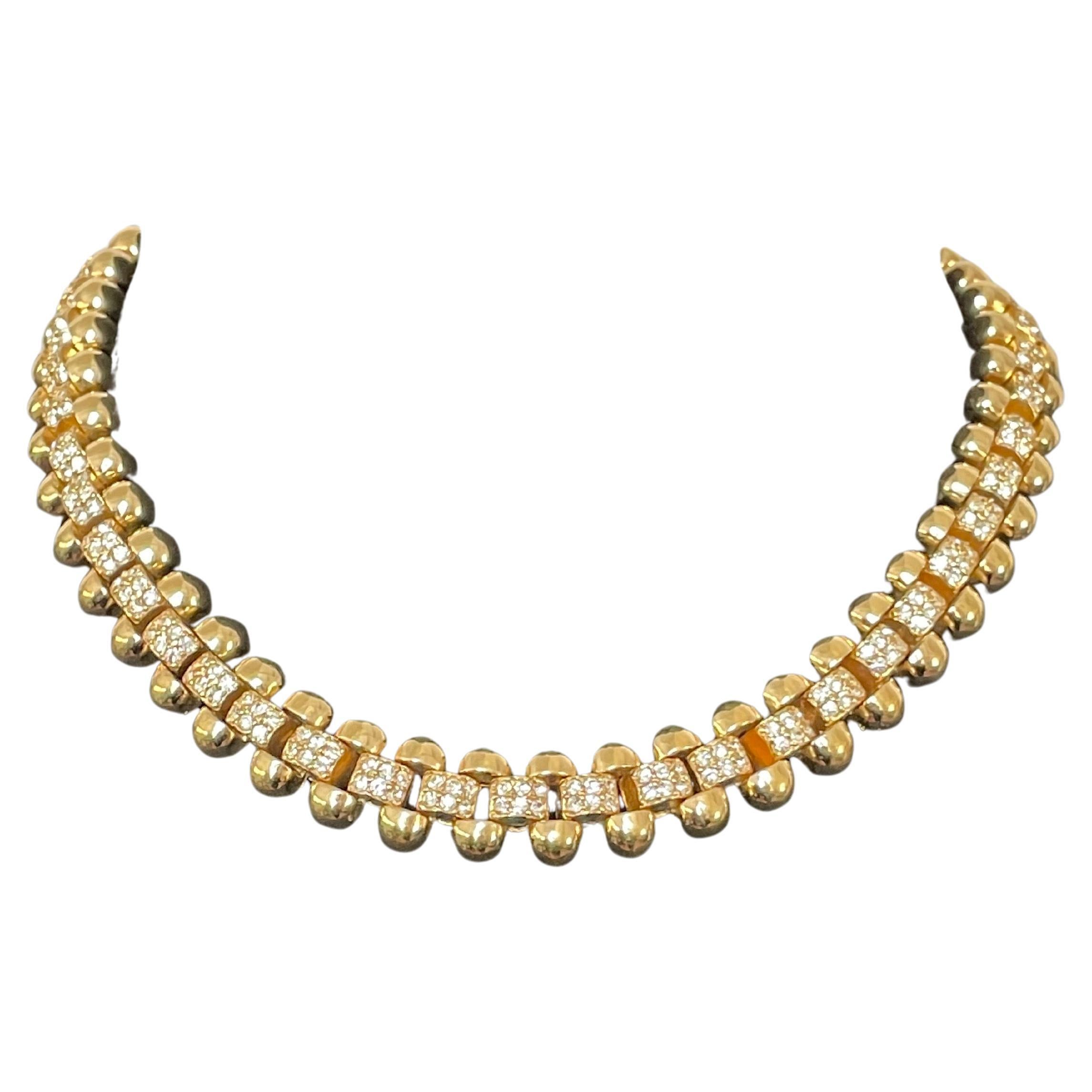 Ciner Swarovski Collana con cristalli incrostati in oro anni
90