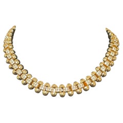 Ciner Swarovski-Halskette mit Kristallverzierung in Goldtönen 1990er