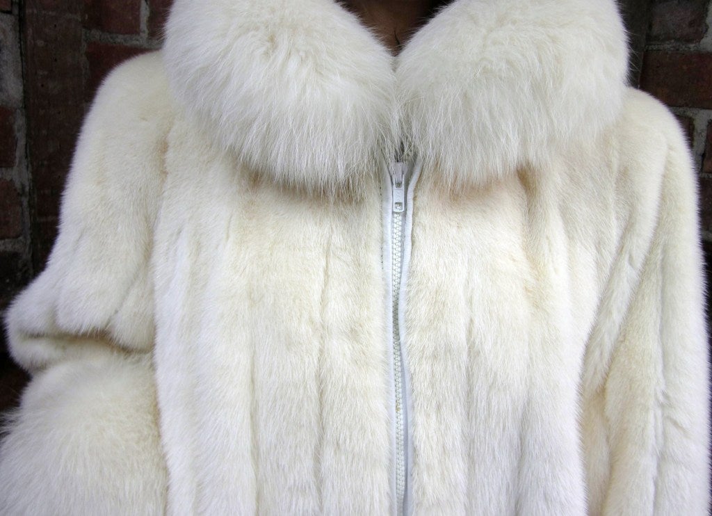 Gray Christian Dior Mink & Fox Jacket  Fourrure Coat  For Sale