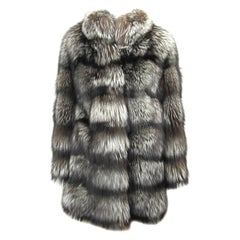 Vintage ESCADA RUSSIAN Silver Fox Oversized Jacket Coat 