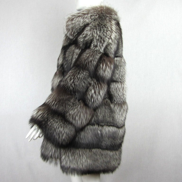 russian blue silver fox coat