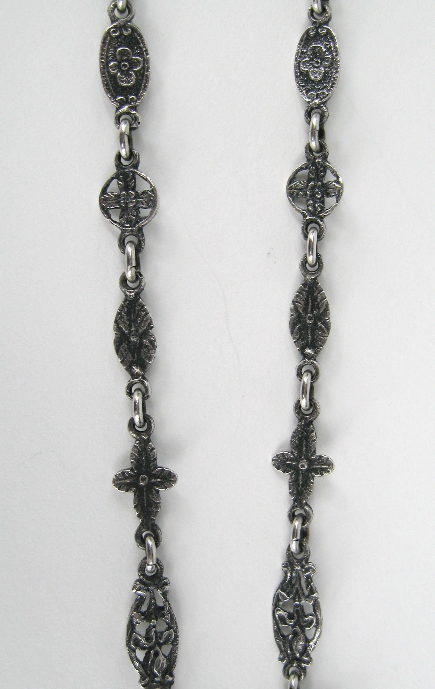 Art Nouveau Silver Griffin Dragon Necklace Antique 