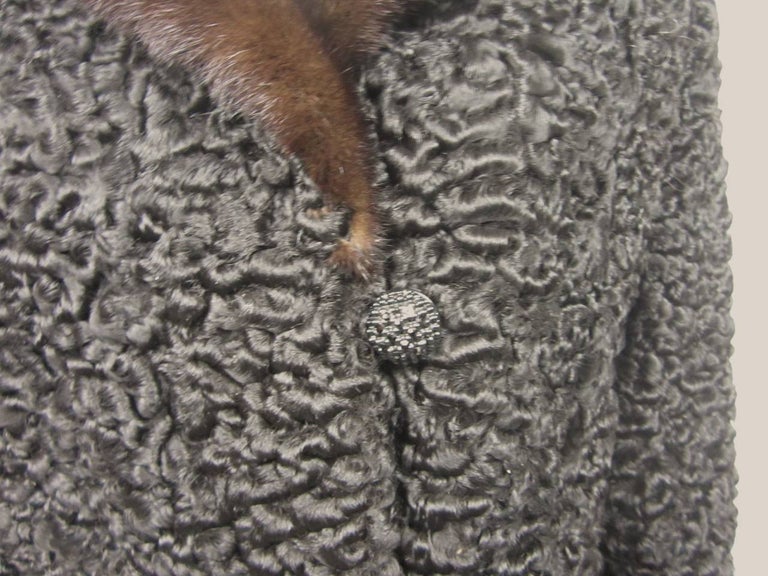 Chloe Persian Lamb Coat With Mink Fur, Persian Lamb Coat Fur Collar Value