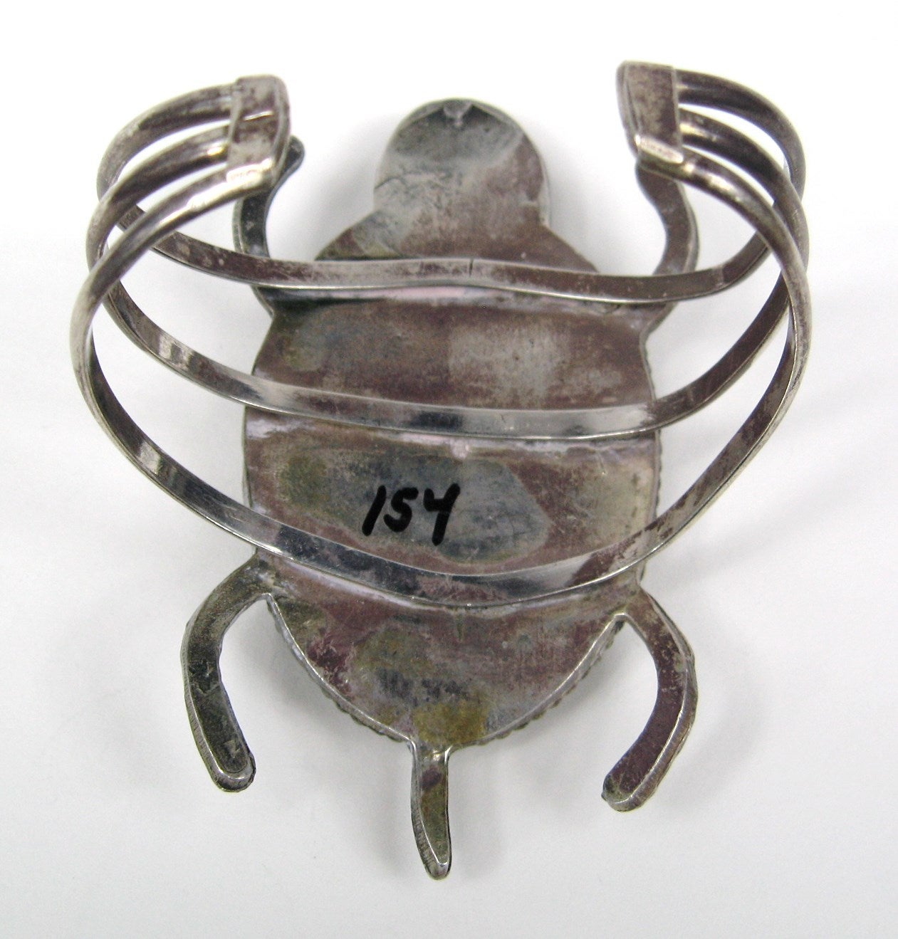 da uomo o donna Braccialetto in argento massiccio con tartaruga e turchese di Pawn Southwestern Navajo in vendita