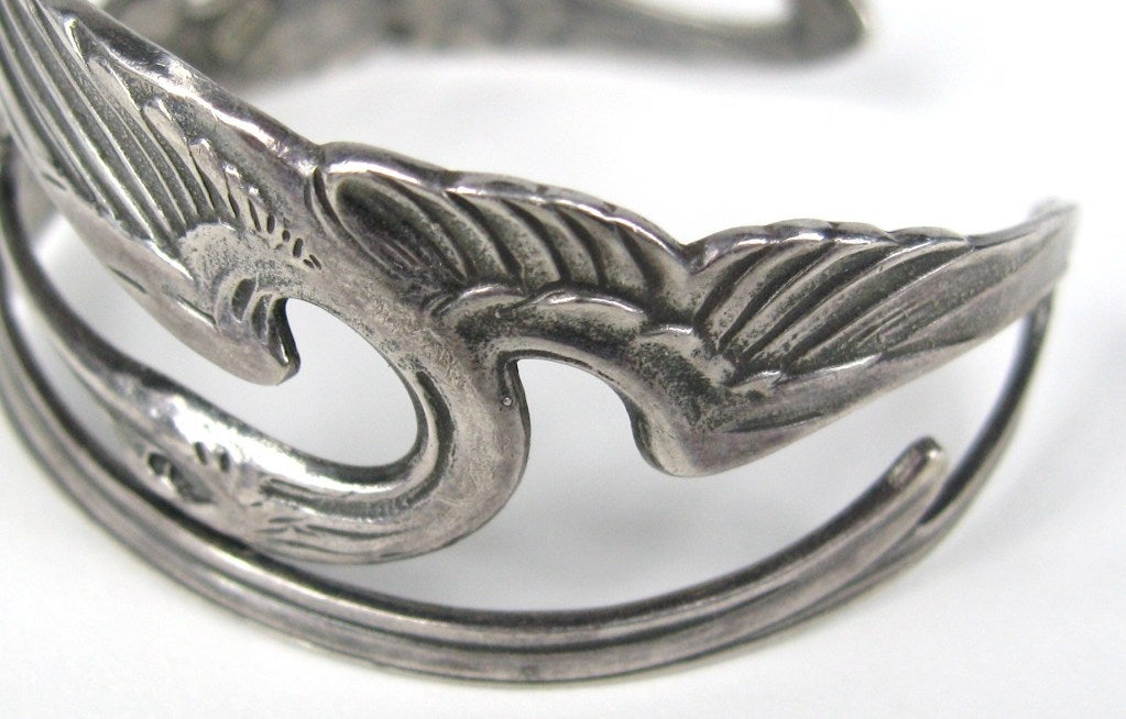 Antique Art Nouveau Sterling Silver Estate Jewelry Bracelet  In Excellent Condition In Wallkill, NY