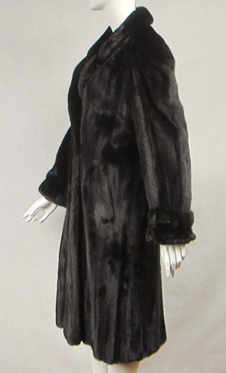 Women's Pauline Trigere Mink Fur Trench Coat Blackglama  For Sale