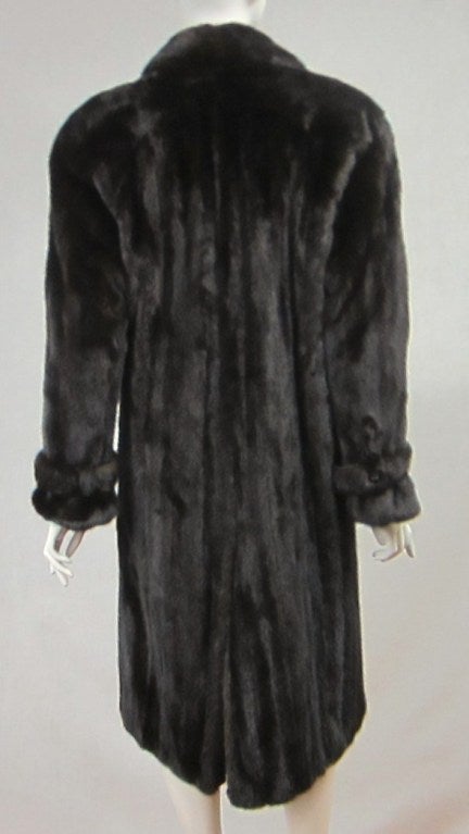 Pauline Trigere Mink Fur Trench Coat Blackglama  For Sale 1