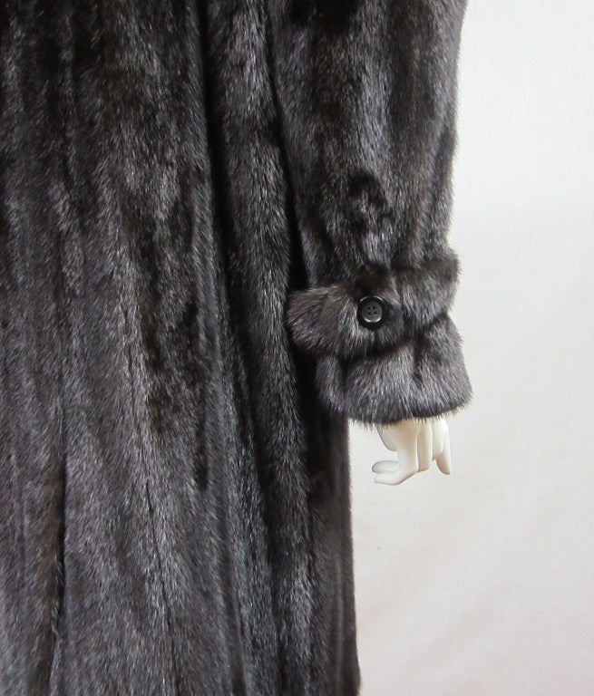 Pauline Trigere Mink Fur Trench Coat Blackglama  For Sale 3