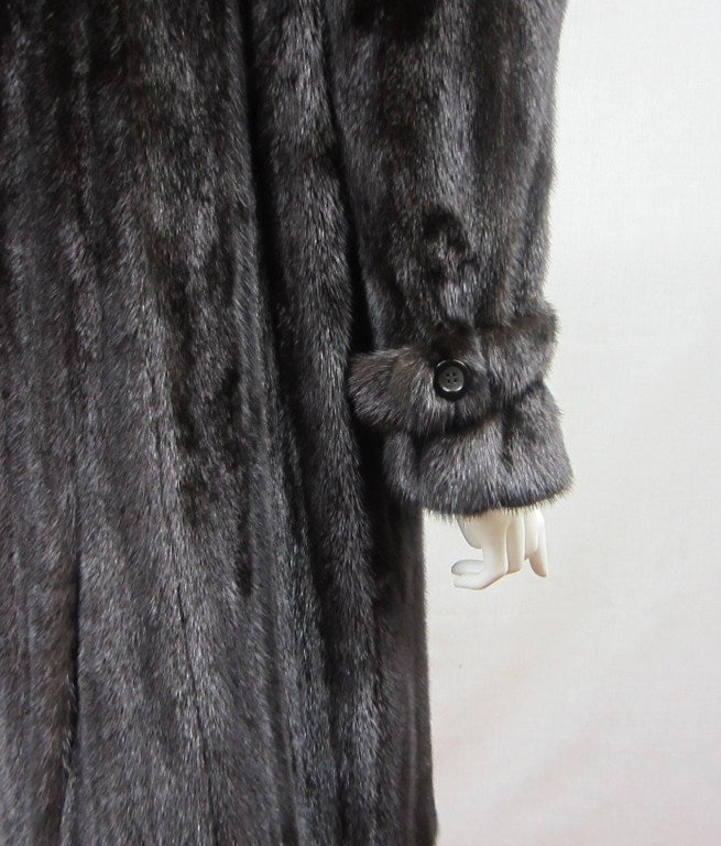 Pauline Trigere Mink Fur Trench Coat Blackglama For Sale 3