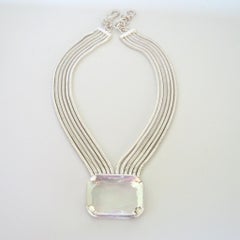 Daniel Swarovski Necklace Crystal Silver Snake Chain 1990s