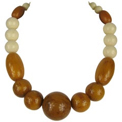 Vintage Amber Bakelite Catalin 1930s Necklace 