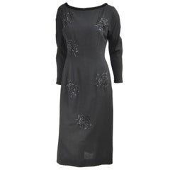 Vintage 1960s Black Widow Spider Wiggle Dress - Wiliam Fox Little Black Dress