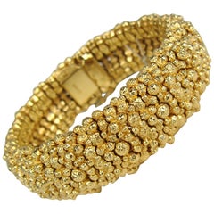 Never Worn 1980's Retro Ciner Gilt Gold Nugget Bracelet 