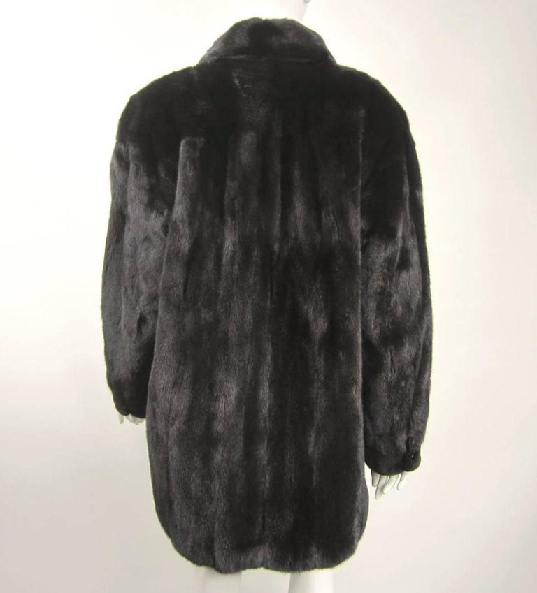Black Dark Ranch Mink Jacket Coat Giorgio Sant' Angelo  For Sale