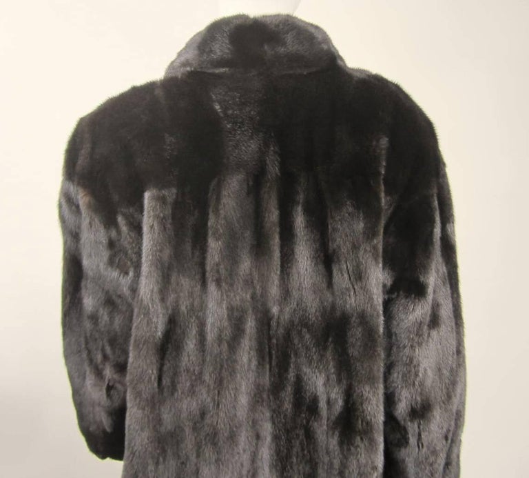 Dark Ranch Mink Jacket Coat Giorgio Sant' Angelo  In Good Condition For Sale In Wallkill, NY