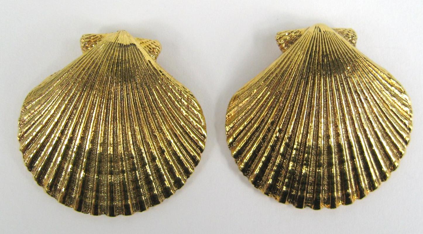 saint laurent shell earrings