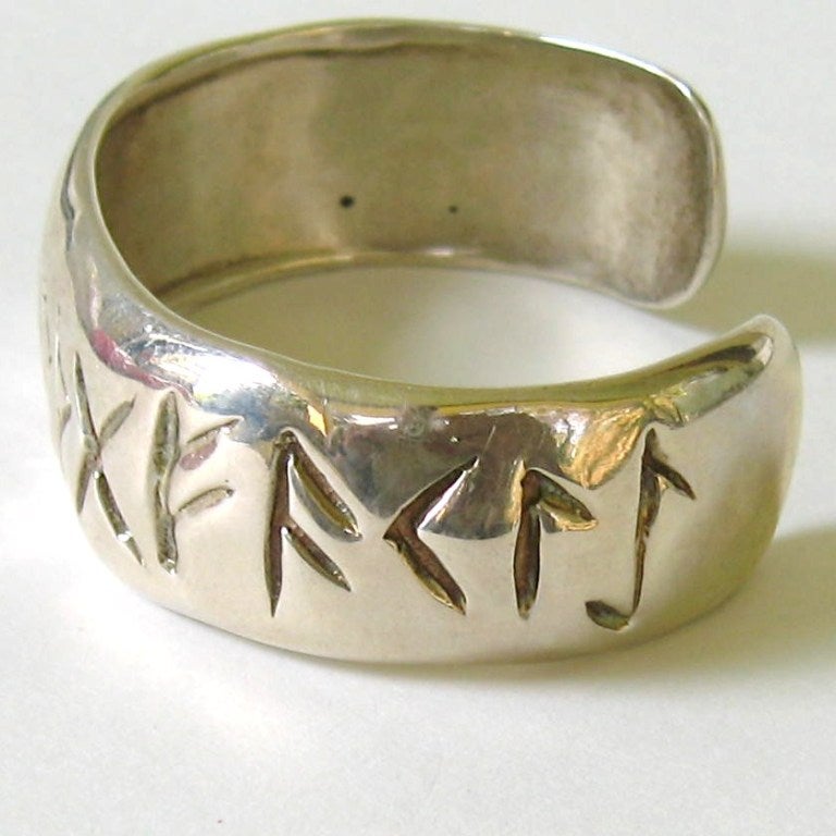 1990 Robert Lee Morris Bracciale in argento sterling RLM Geroglifici Nuovo in vendita 1