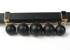 1860's 14K Gold Victorian Whitby Jet Brooch Bar Pin MCNY