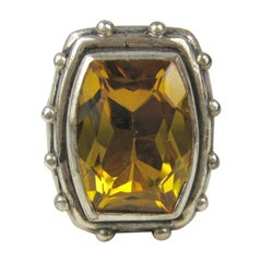 Stephen Dweck Bague en argent sterling et citrine, neuve, jamais portée, années 1990