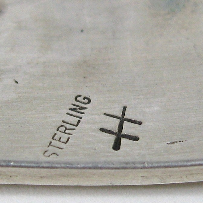 Wide Sterling Silver Southwestern Story Teller Bracelet For Sale 1