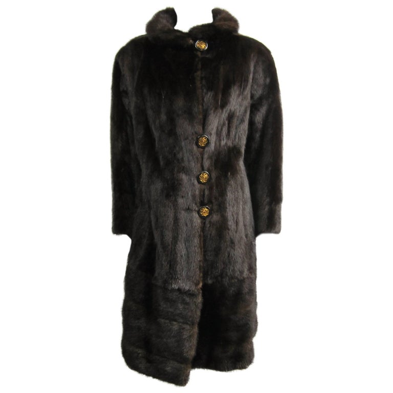  Ranch Mink Fur Coat & Jacket Large w/ Zippered Bottom 2 In 1  For Sale