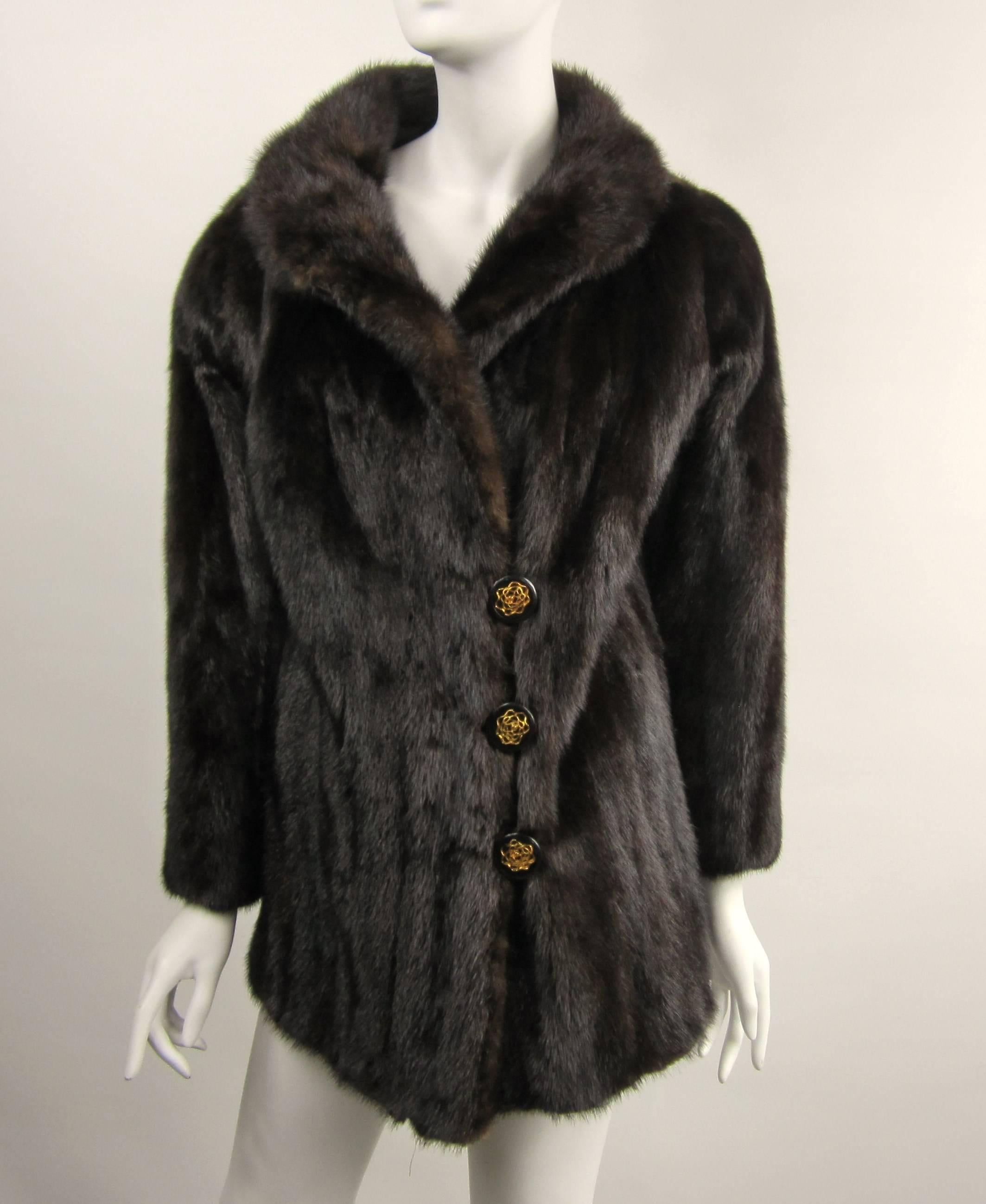  Ranch Mink Fur Coat & Jacket Large w/ Zippered Bottom 2 In 1  In Excellent Condition For Sale In Wallkill, NY