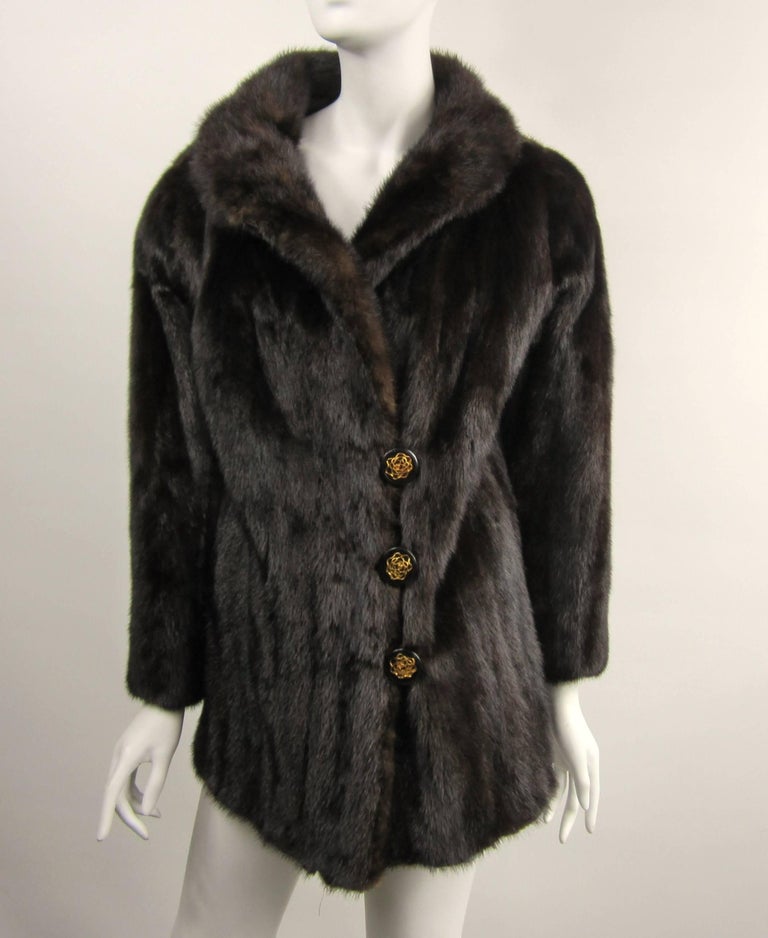Women's  Ranch Mink Fur Coat & Jacket Large w/ Zippered Bottom 2 In 1  For Sale