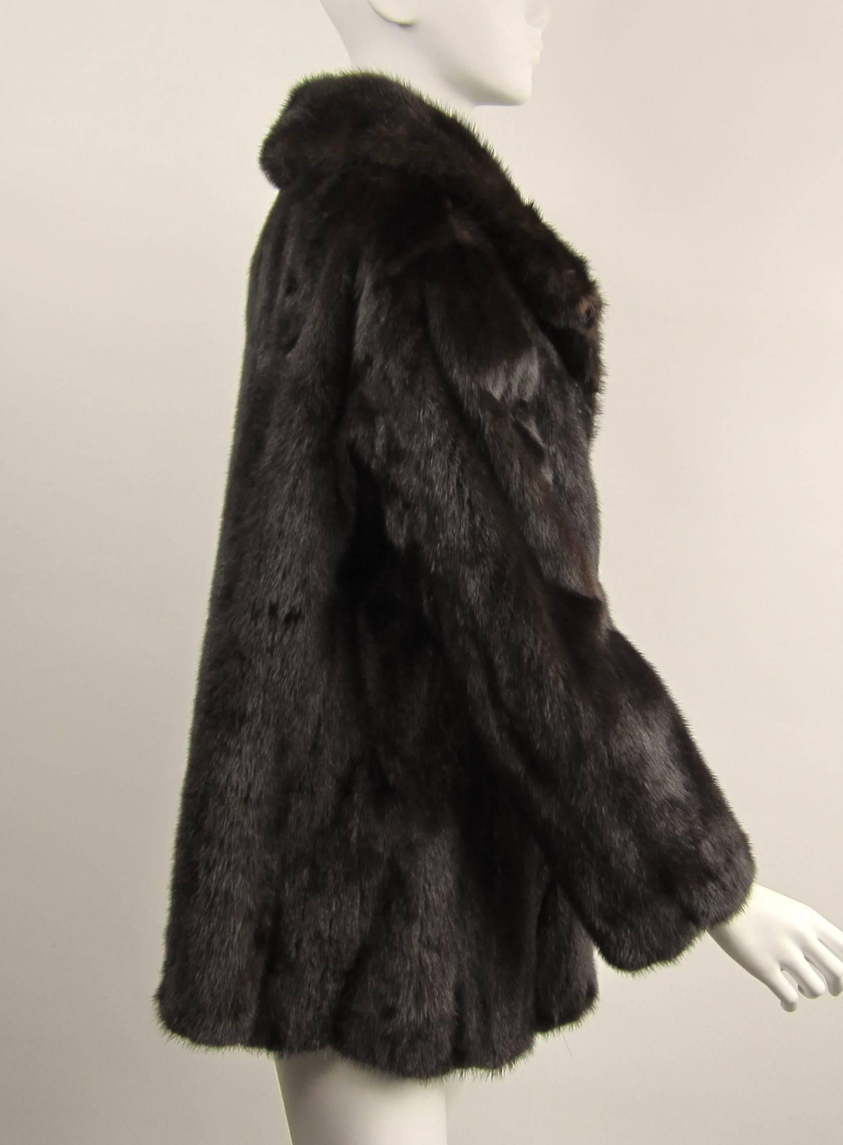 Women's  Ranch Mink Fur Coat & Jacket Large w/ Zippered Bottom 2 In 1  For Sale