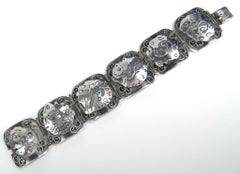 Vintage Sterling Silver Mexican Bold Link Bracelet