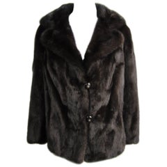 Dark Ranch Mink fur Jacket By M Blaustein Vintage 1960s 