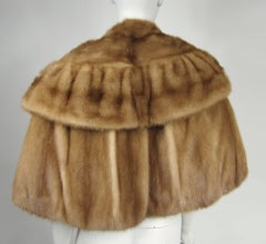 Pastel Mink Fur Shrug Shawl Wrap wide collar - 1960s Vintage