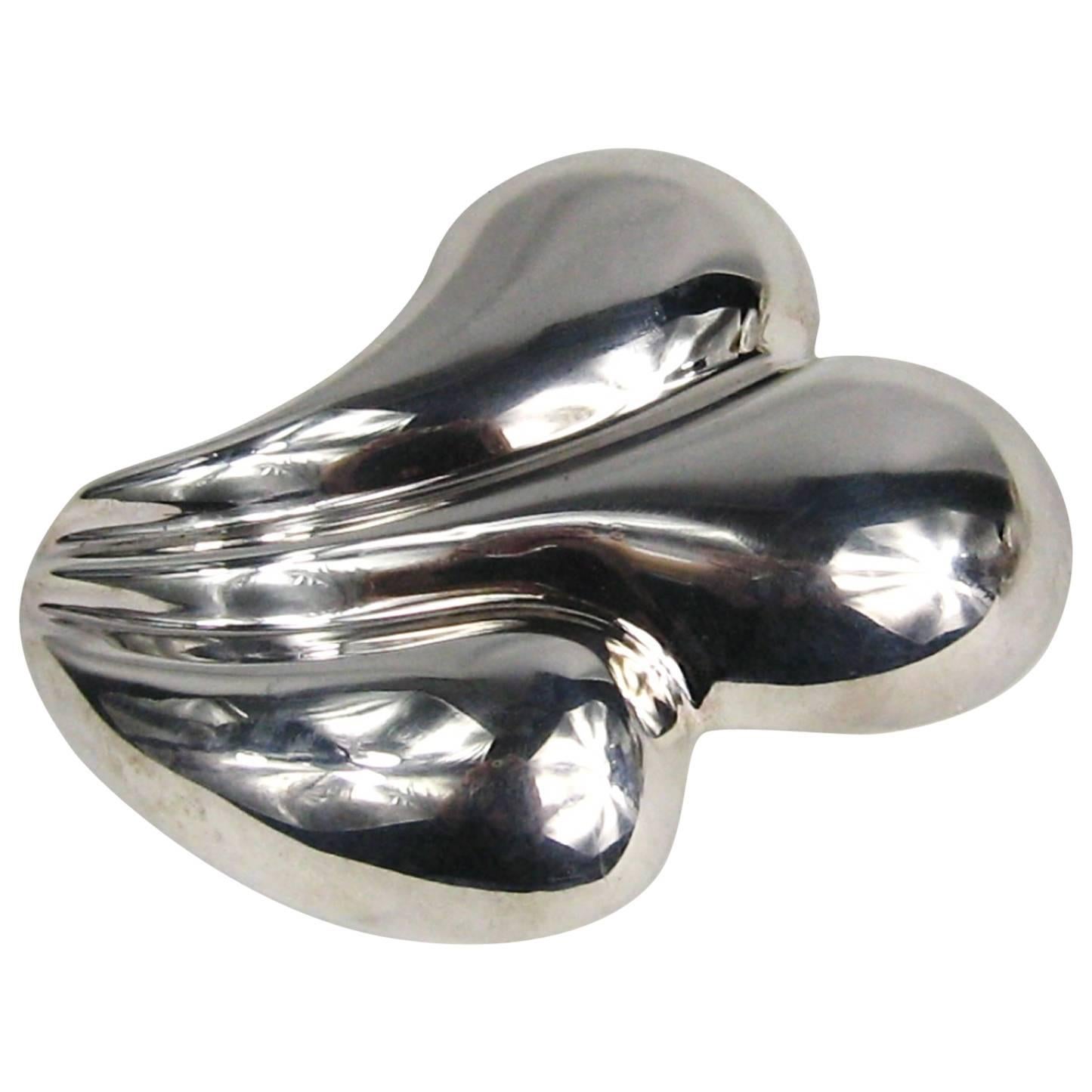 Mikal-Jon Bayanihan Sterling Silver 925 Massive Modernist Pin Brooch 