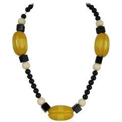 Vintage 1950s Alexis Kirk Bakelite Beaded Necklace 