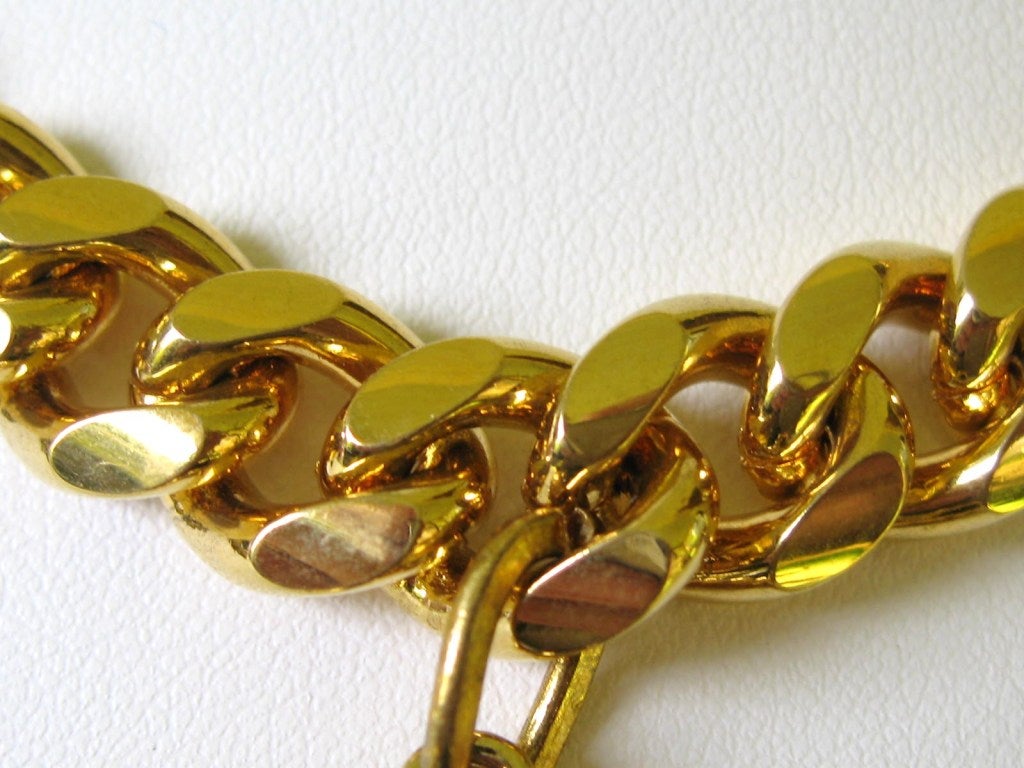 NO Dominique Aurientis Collana in vetro colato gripoix tono oro anni '80 in vendita 3