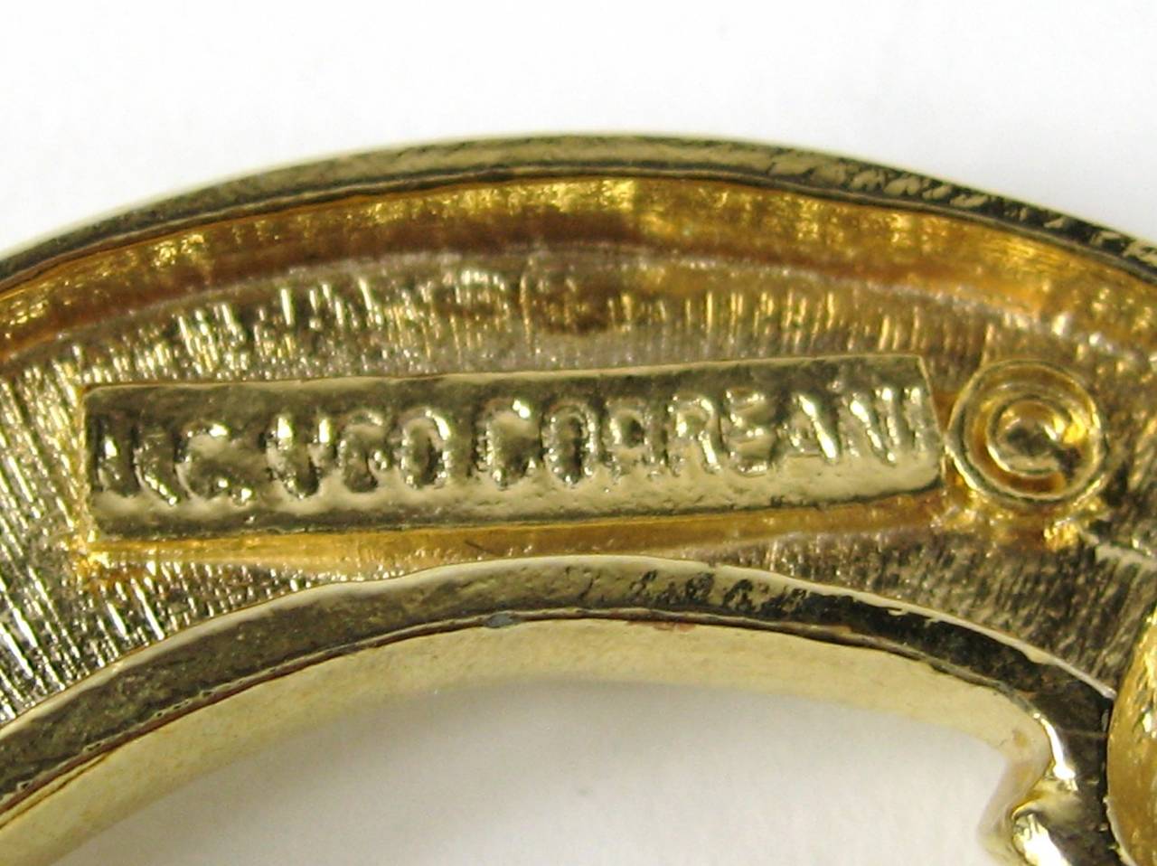 Ugo CORREANI ITALY Gold vergoldete massive Ohrringe, neu, auf Lager 1980er Jahre Damen im Angebot