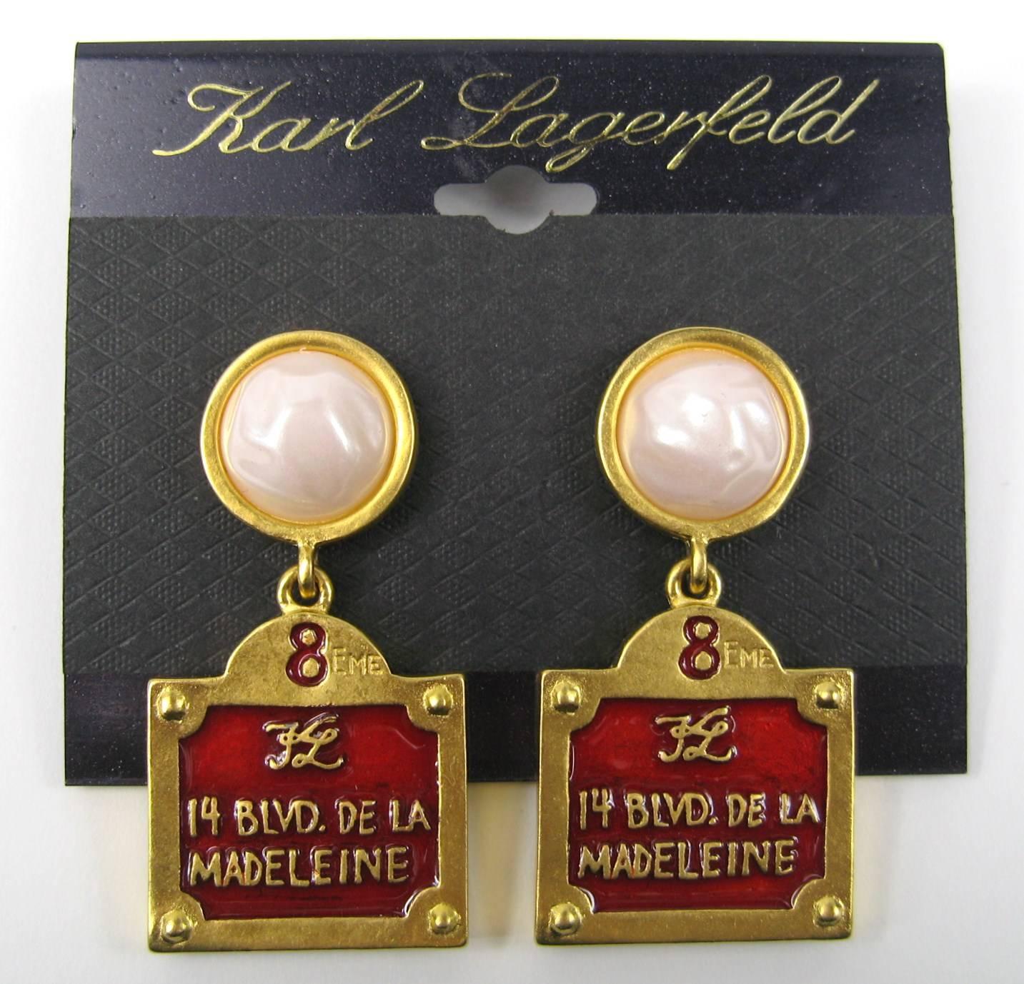 karl lagerfeld swarovski earrings